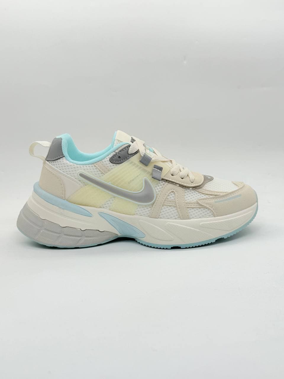 کتونی نایک وی تو کی کرم آبی Nike V2K Cream Blue Sneakers