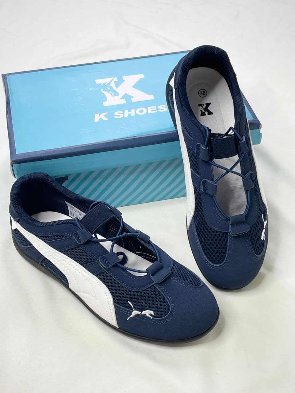کفش پوما اسپید کت تابستونی سرمه ای سفید Puma Speedcat Summer Shoes navy white