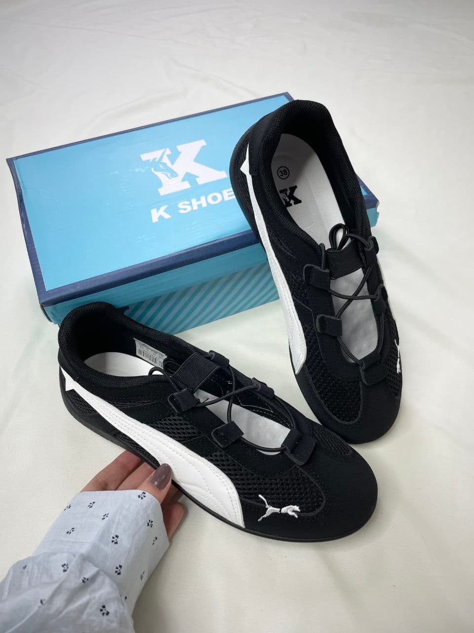 کفش پوما اسپید کت تابستونی مشکی سفید Puma Speedcat Summer Shoes black White