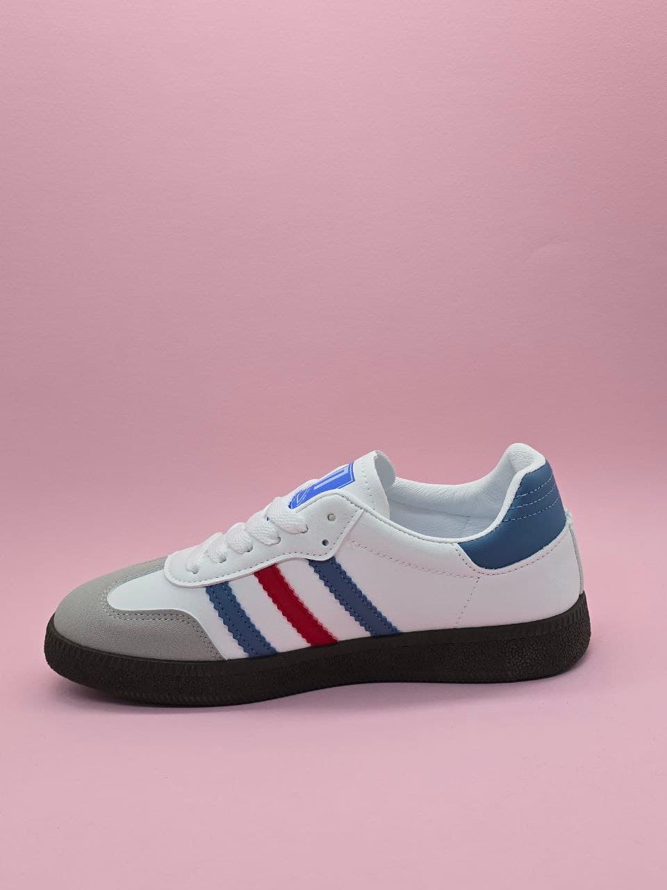 آدیداس سامبا سفید و آبی Adidas samba white blue — تصویر ۴