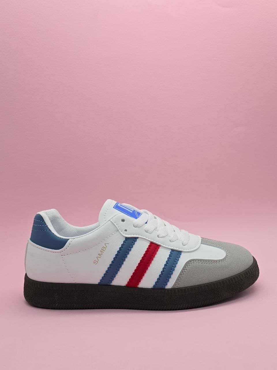آدیداس سامبا سفید و آبی Adidas samba white blue