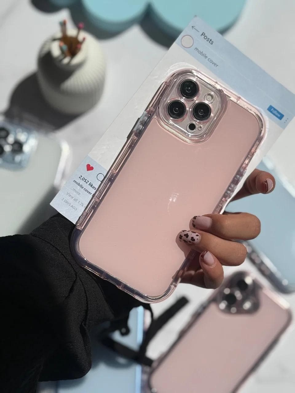 قاب پاستلی کریستالی (کدC2326) مناسب برای iPhone 16 — تصویر ۴
