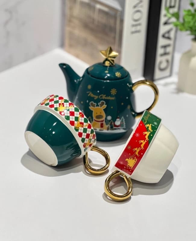 ست چایخوری 4 پارچه کریسمسی کد KIT-1229 — تصویر ۲
