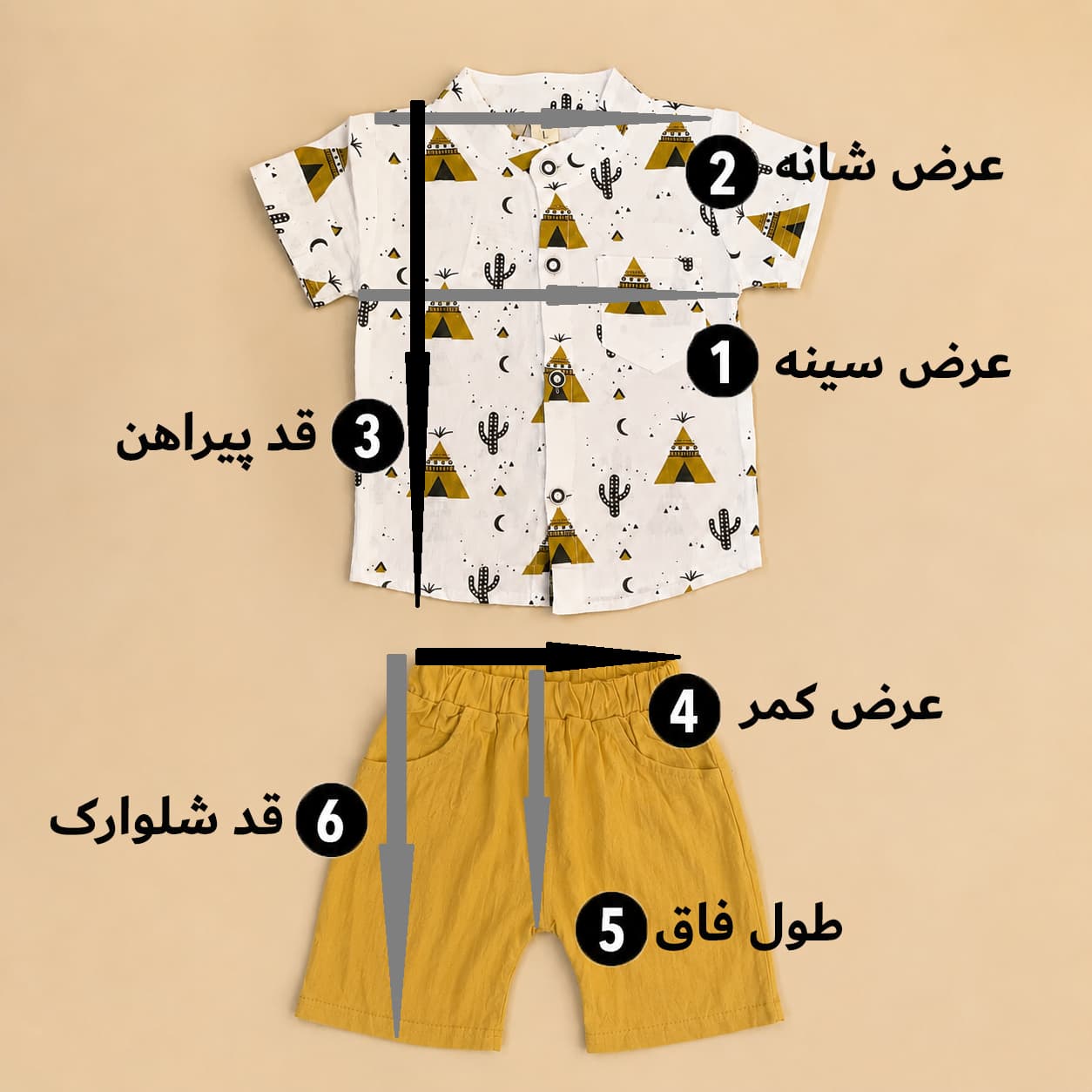پیراهن شلوارک لینن بچگانه وارداتی | اسپرت طرح سرخپوستی،خنک و راحت — تصویر ۳