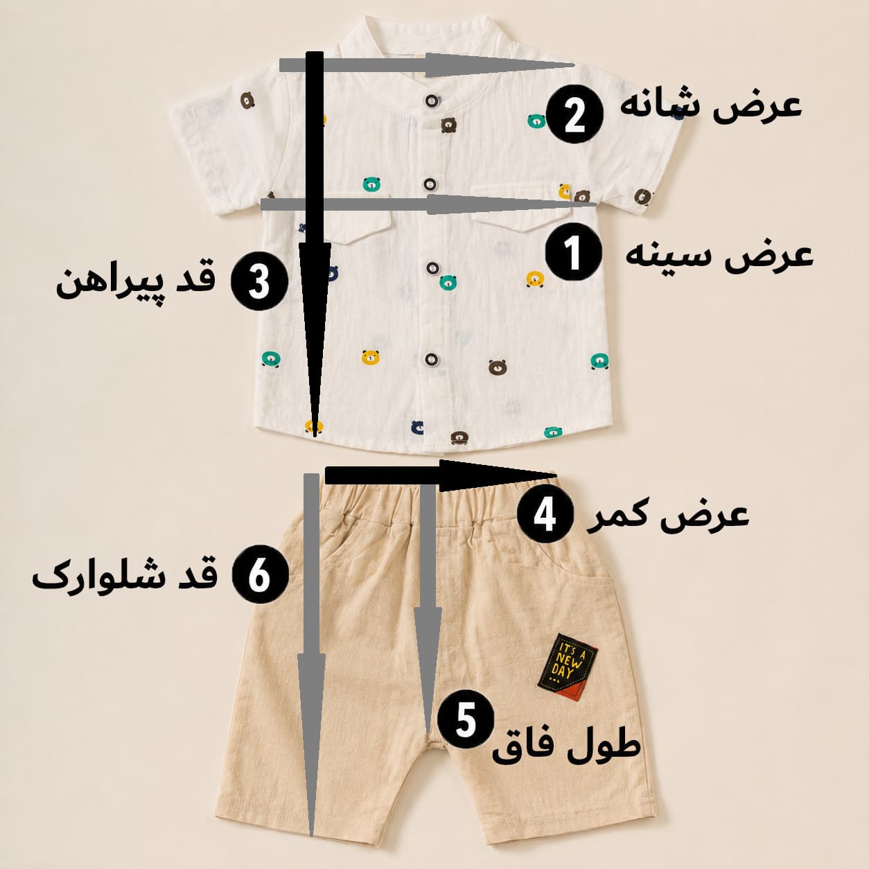 پیراهن شلوارک بچگانه خرسی وارداتی | اسپرت، نخی خنک و رنگ‌بندی جذاب — تصویر ۳