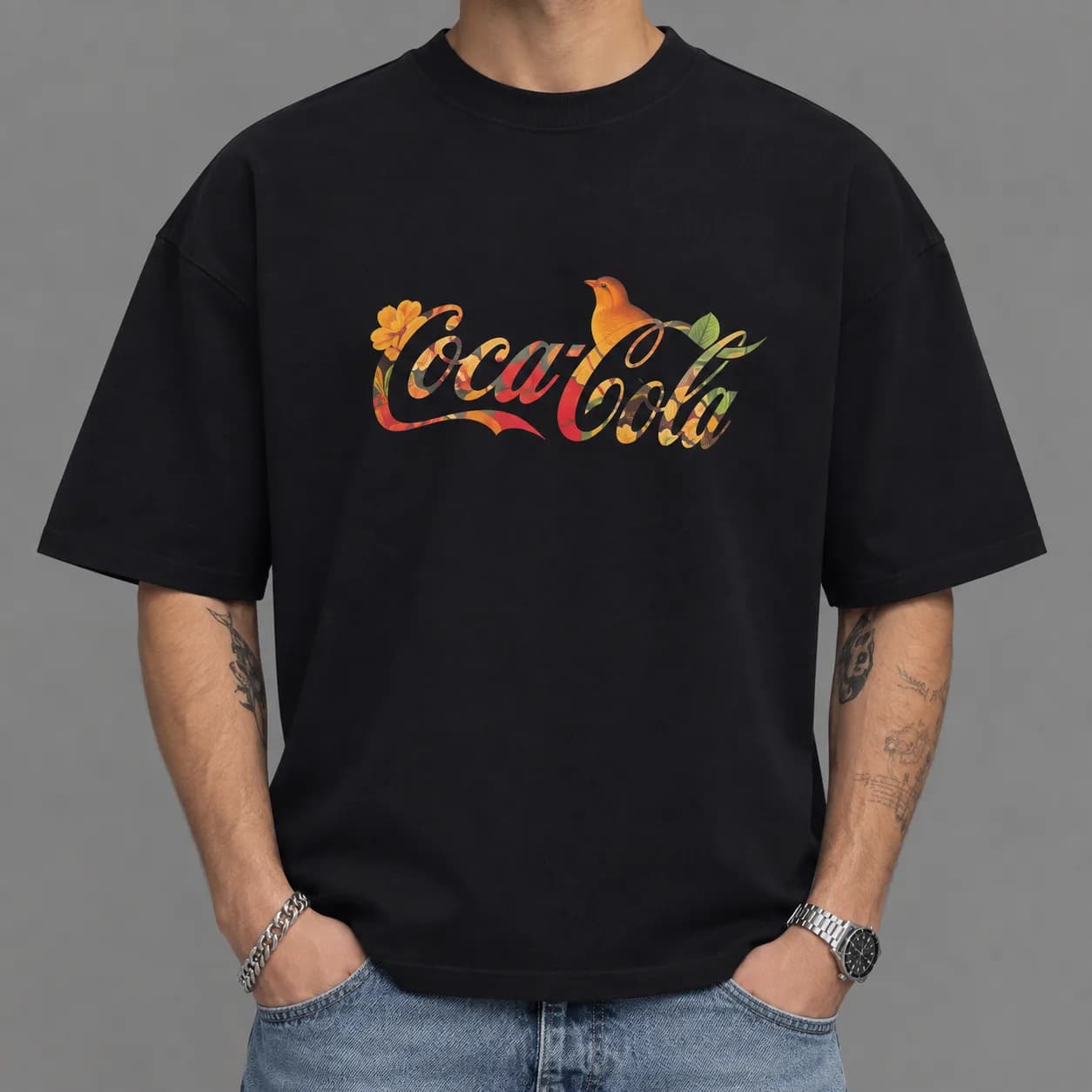 تیشرت کاپلی طرح COCA COLA — تصویر ۲