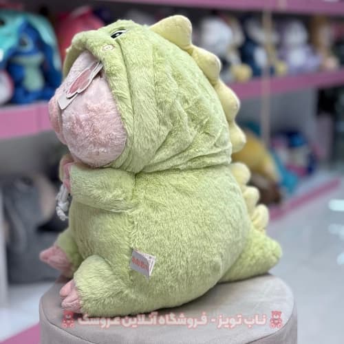 عروسک خوک لباس دایناسوری اورجینال 45 سانت — تصویر ۳