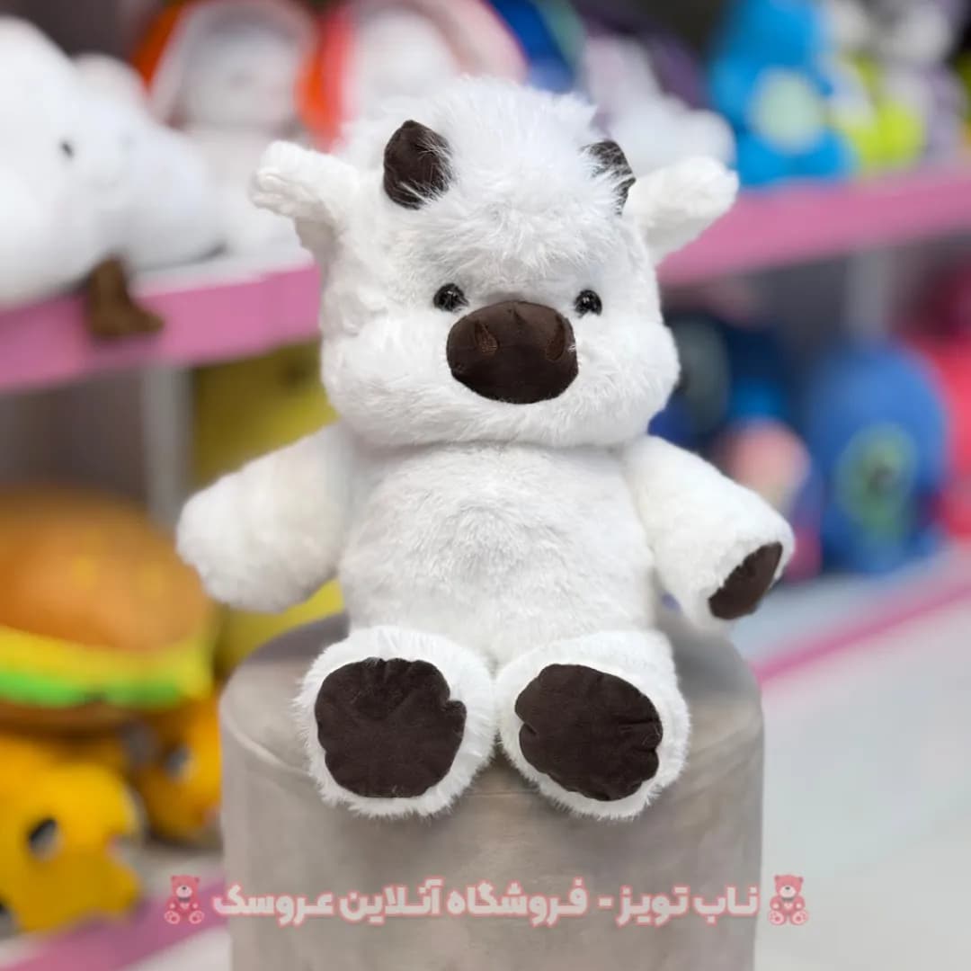 عروسک گاو دونده سفید اورجینال 60 سانت