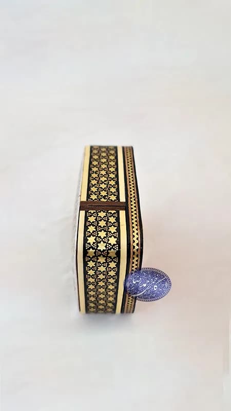 جعبه خاتم کاری کشویی سیمی مشکی — تصویر ۶