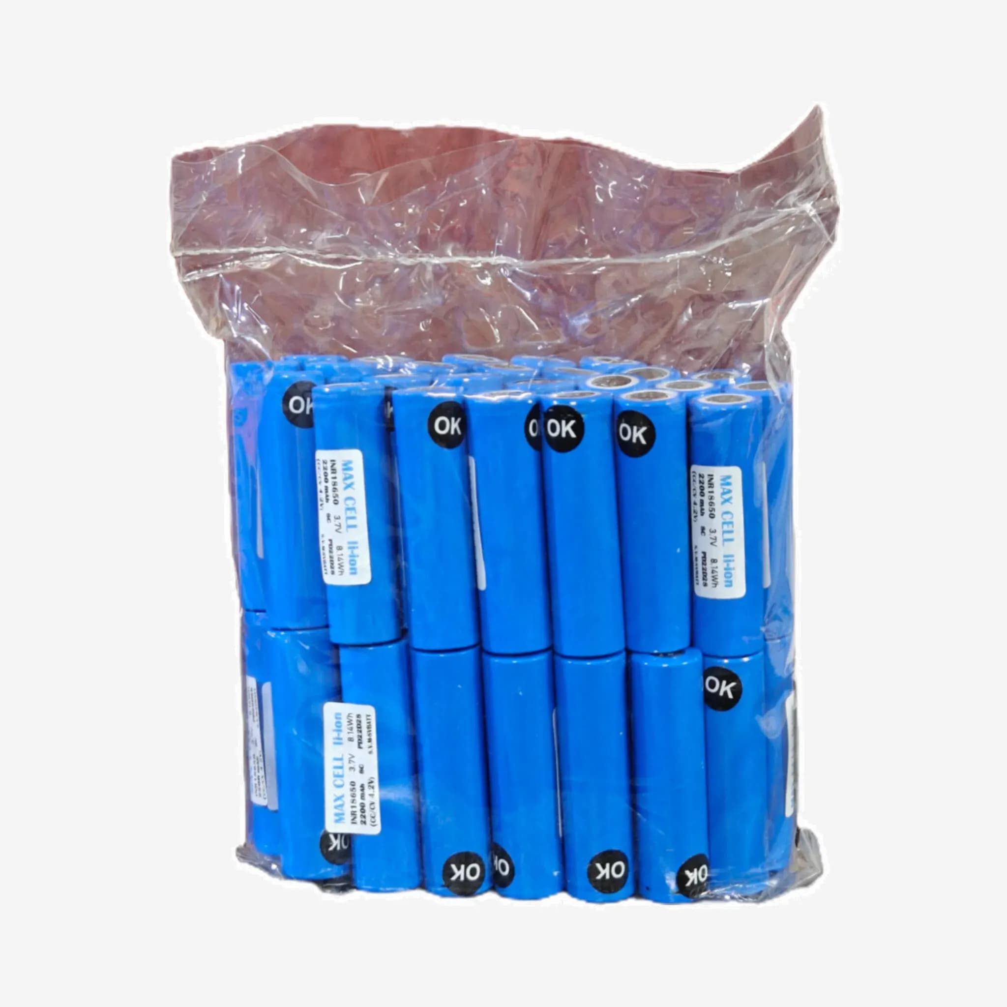 باتری لیتیوم یون 18650 مکسل 2200 میلی آمپر 8C (بسته 50 عددی)