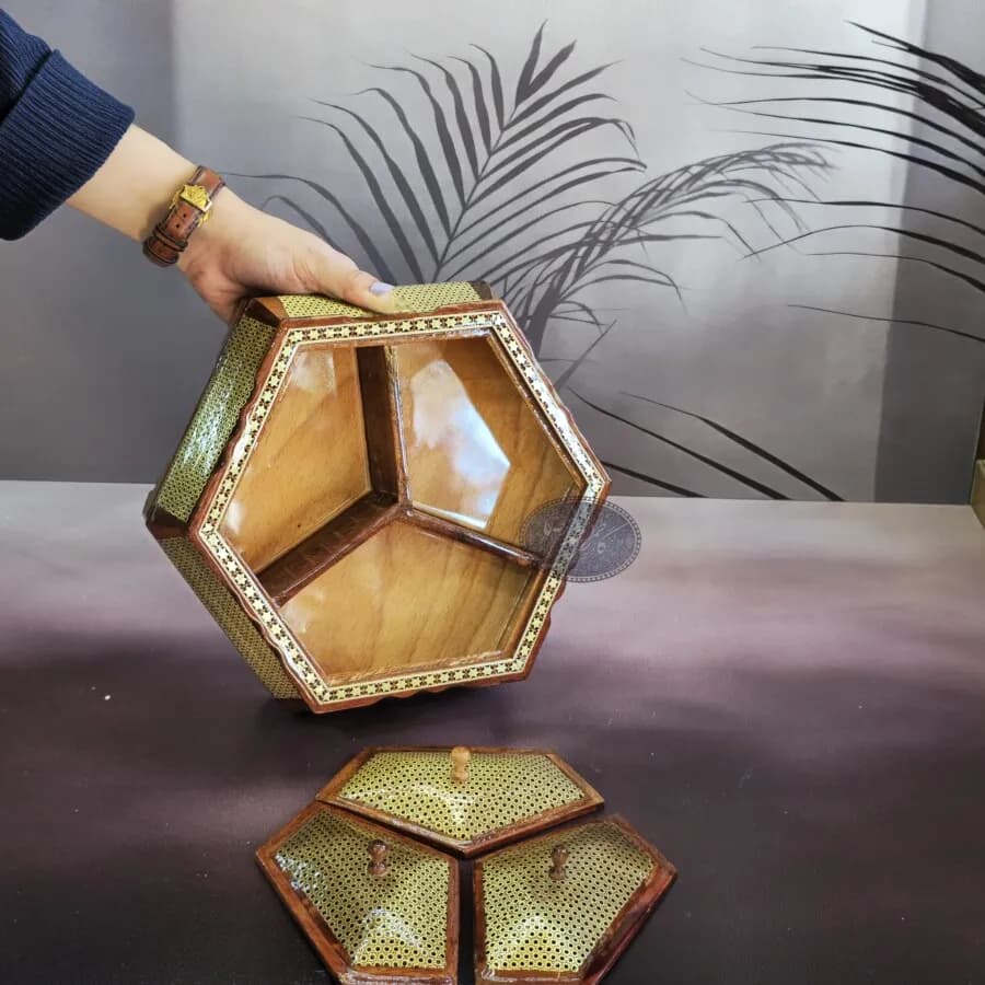شکلات خوری خاتمکاری 3 درب کندویی — تصویر ۳