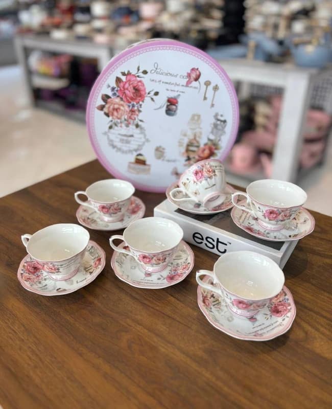 ست فنجان چایخوری 12 پارچه وارداتی کد kit-1285