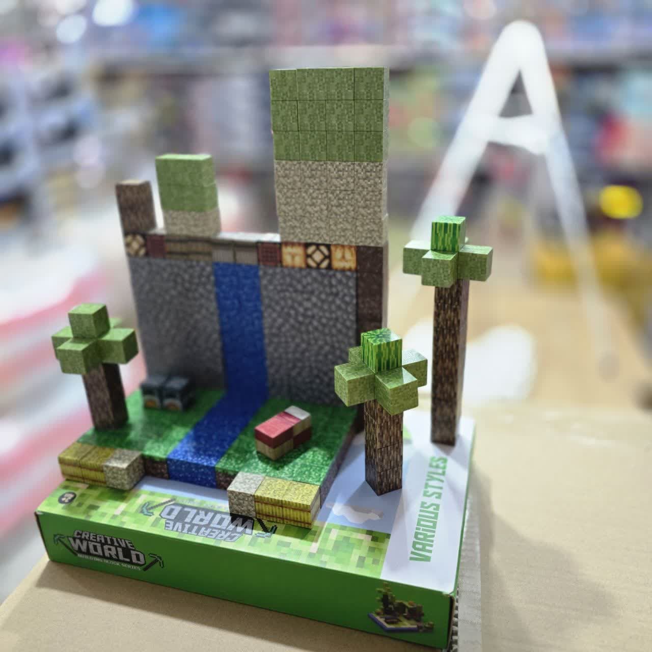 بلوک ساختنی ماینکرافت مگنتی Creative World مدل آبشار ۲۱۲ قطعه — تصویر ۶