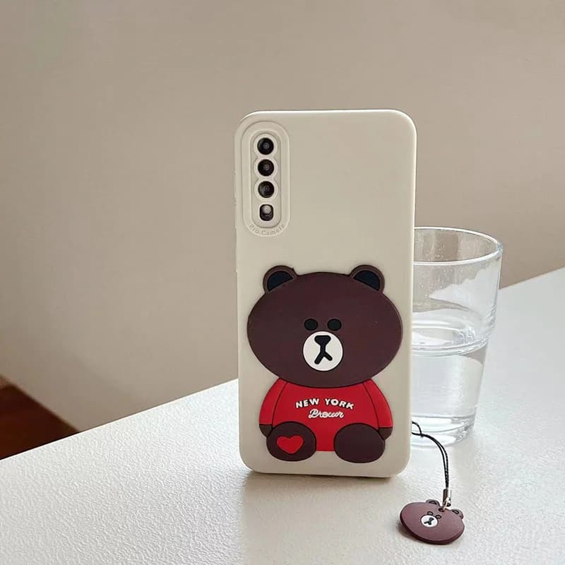 قاب خرسی فانتزی گوشی سامسونگ A12 رنگ کرم — تصویر ۶