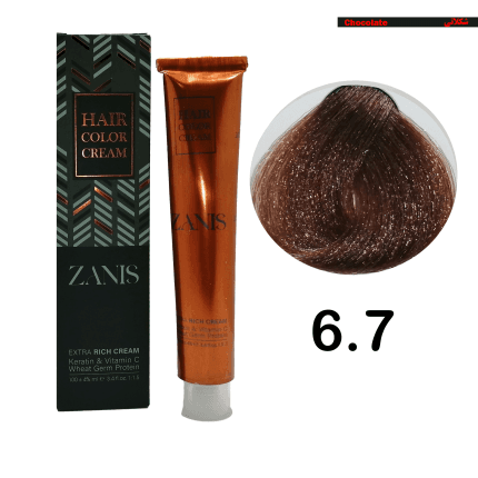 رنگ مو زانیس (ZANIS) سری شکلاتی کد 6.7 بلوند شکلاتی تیره