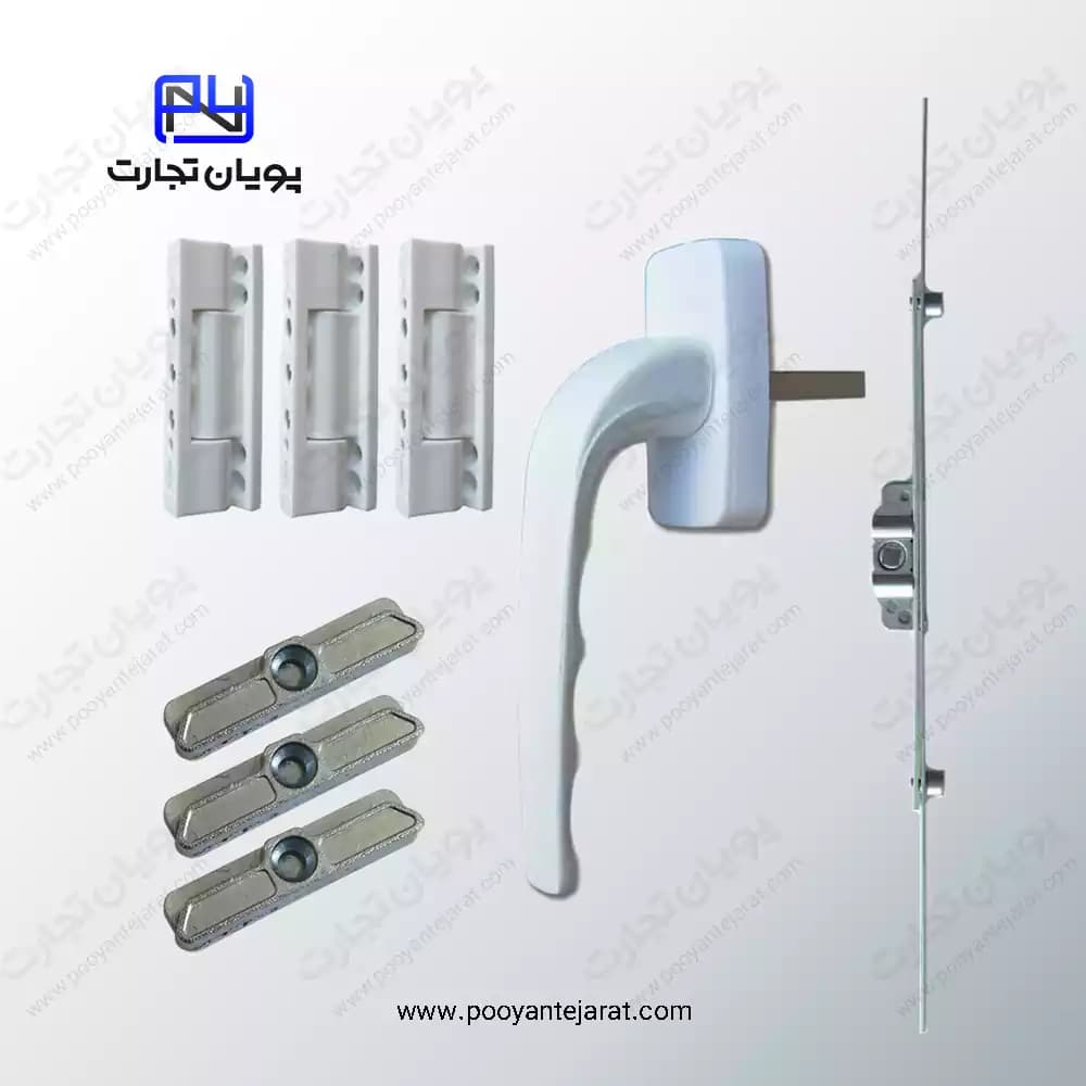 پکیج یراق پنجره تک‌حالته UPVC | مناسب عرض ۷۵ و ارتفاع ۱۴۰