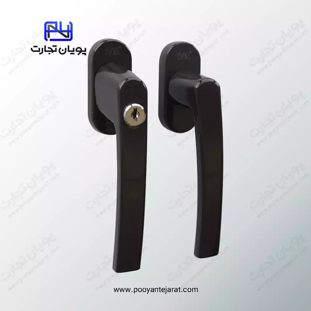 دستگیره کلید خور پلاک پهن دو طرفه قهوه ای YAER