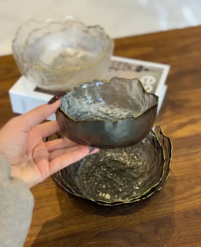 کاسه 3تایی لب طلا وارداتی کد kit_1102 — تصویر ۴