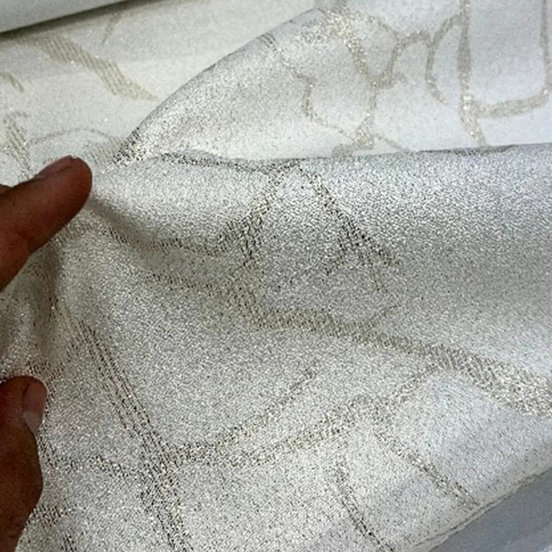 پرده آماده حریر پتینه طرح شاخه