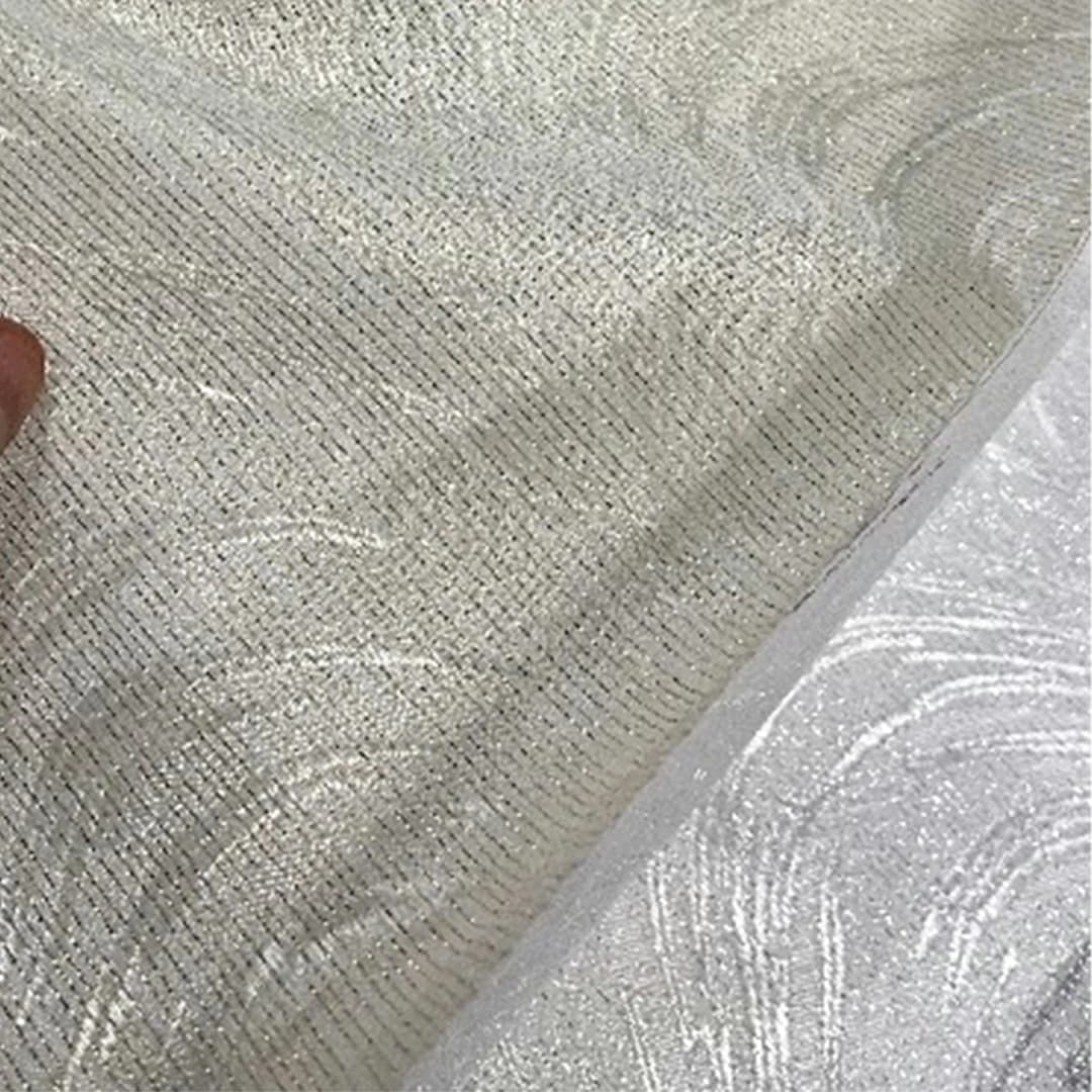 پرده آماده حریر پتینه طرح موجی