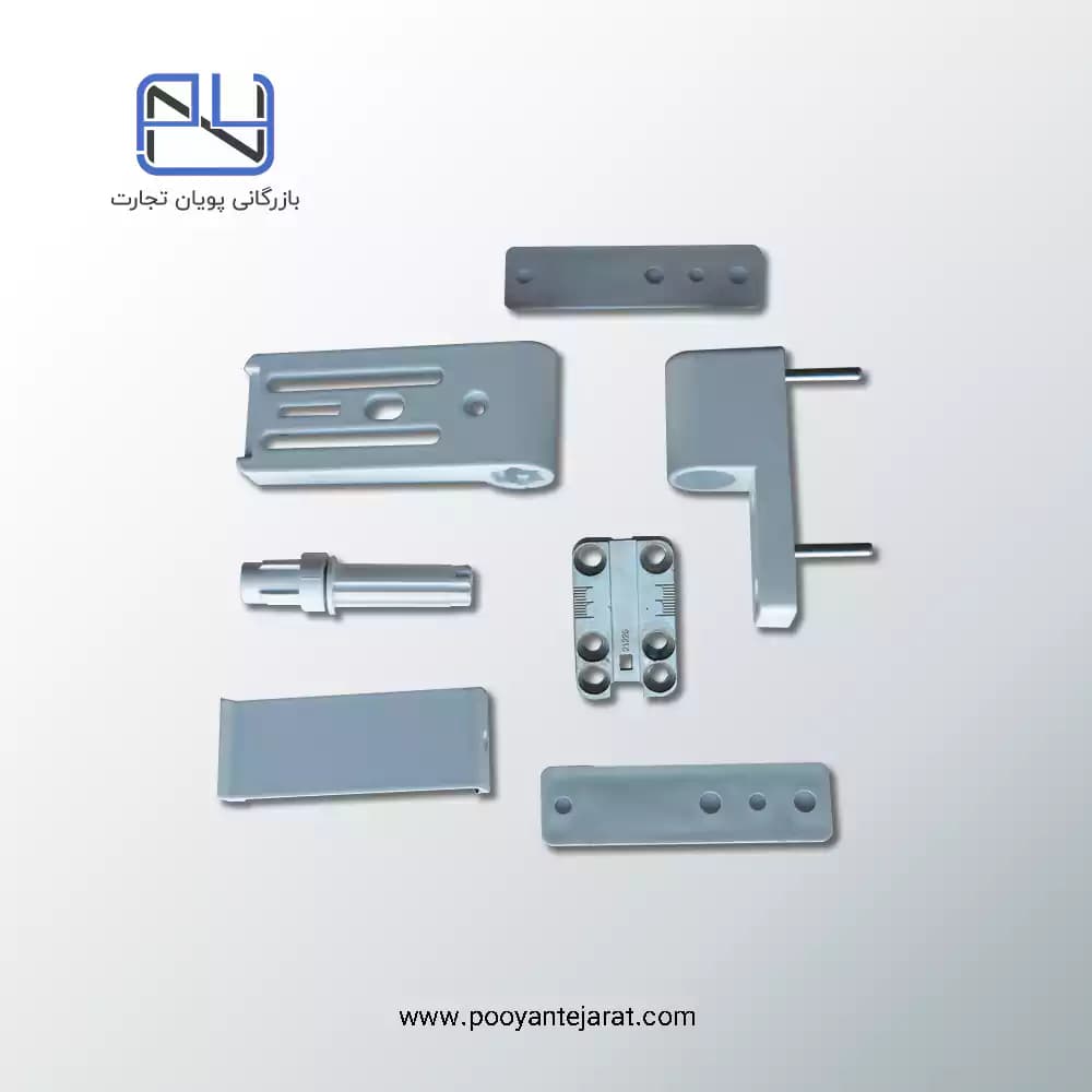 لولای 3 بعدی آلومینیومی 105 میلیمتری سفید