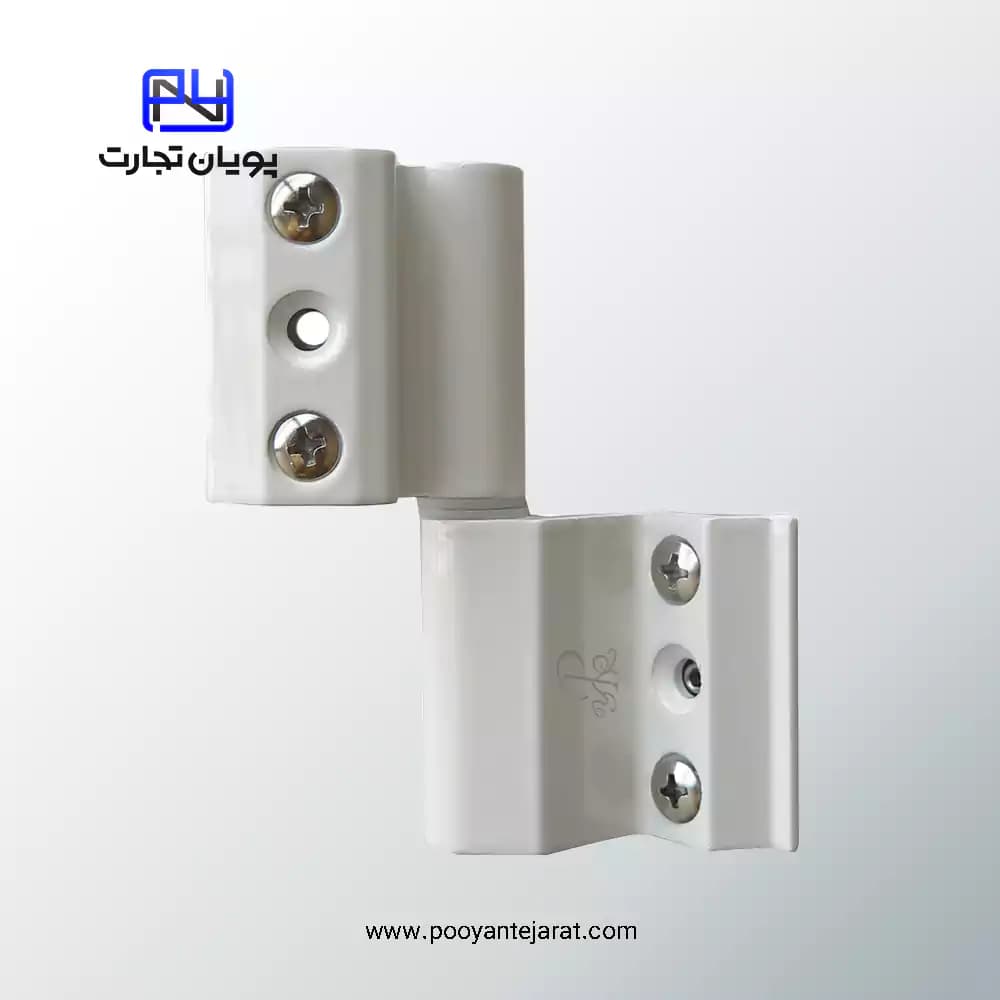 لولای دو تکه قابل رگلاژ سفید YAER