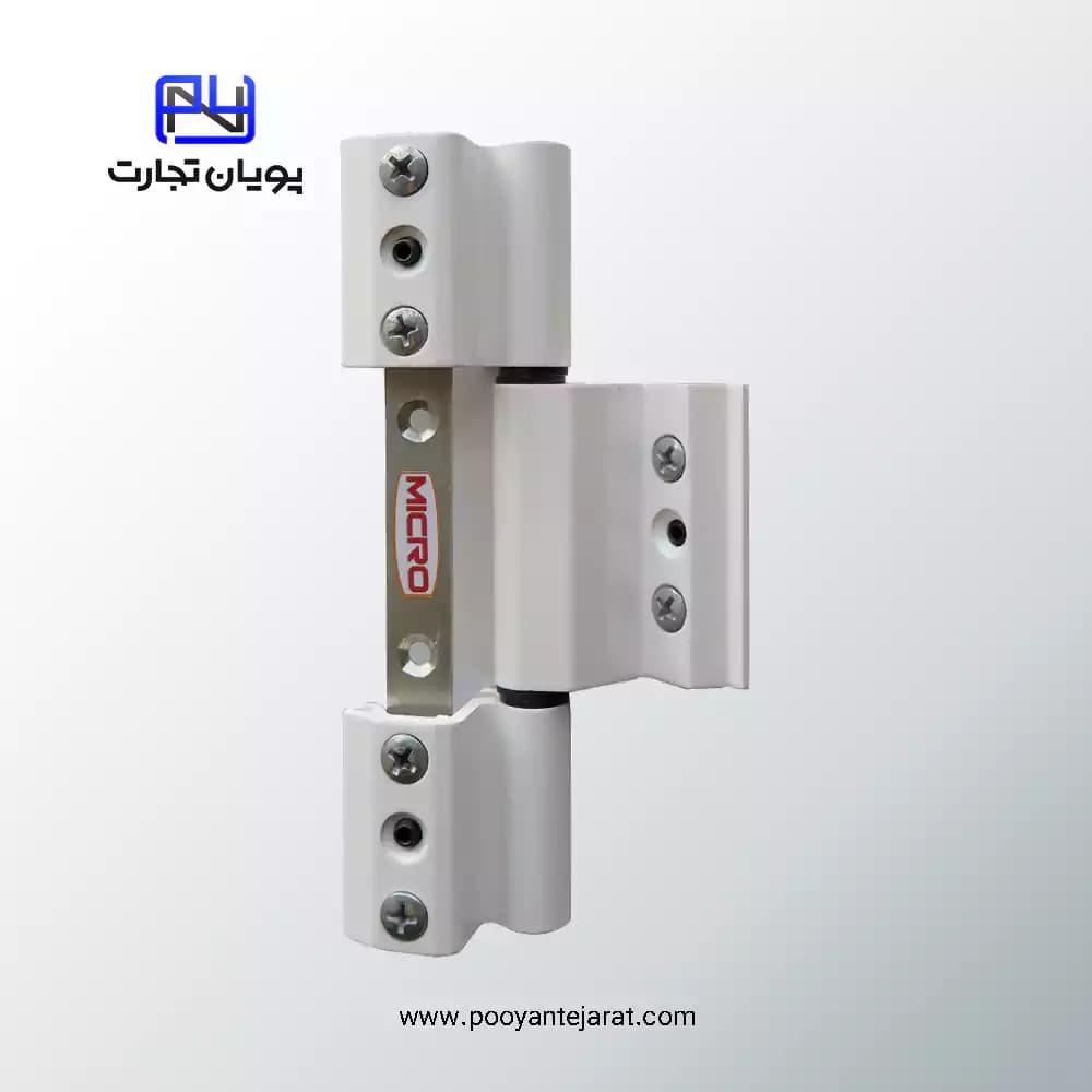 لولای سه تکه واشر سر خور سفید MICRO