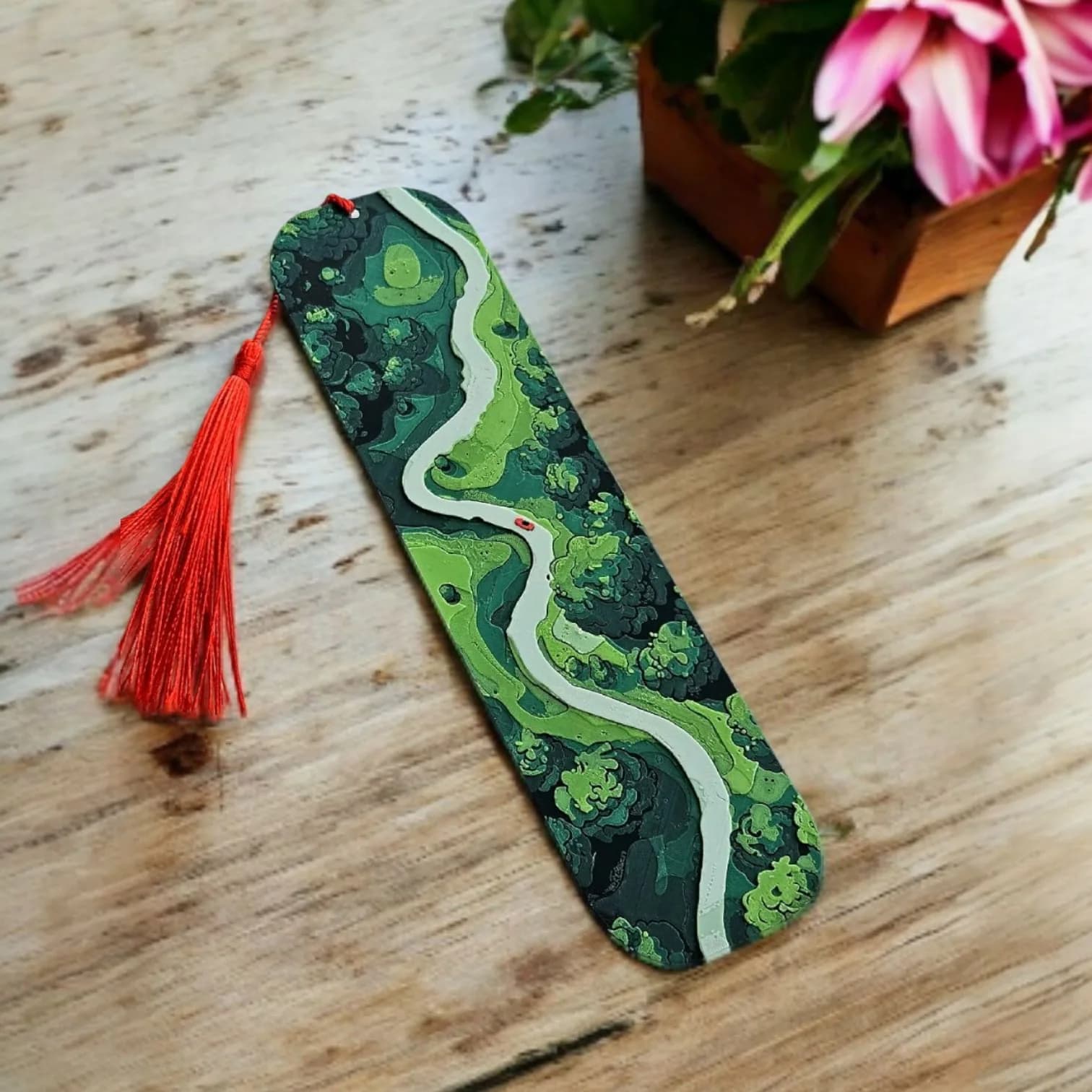 بوکمارک جاده سبز – نشانگر کتاب طرح مسیر جنگلی