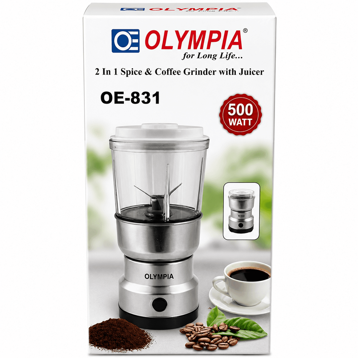 آسیاب و مخلوط کن 2 کاره المپیا مدل OE-831 توان 500 وات