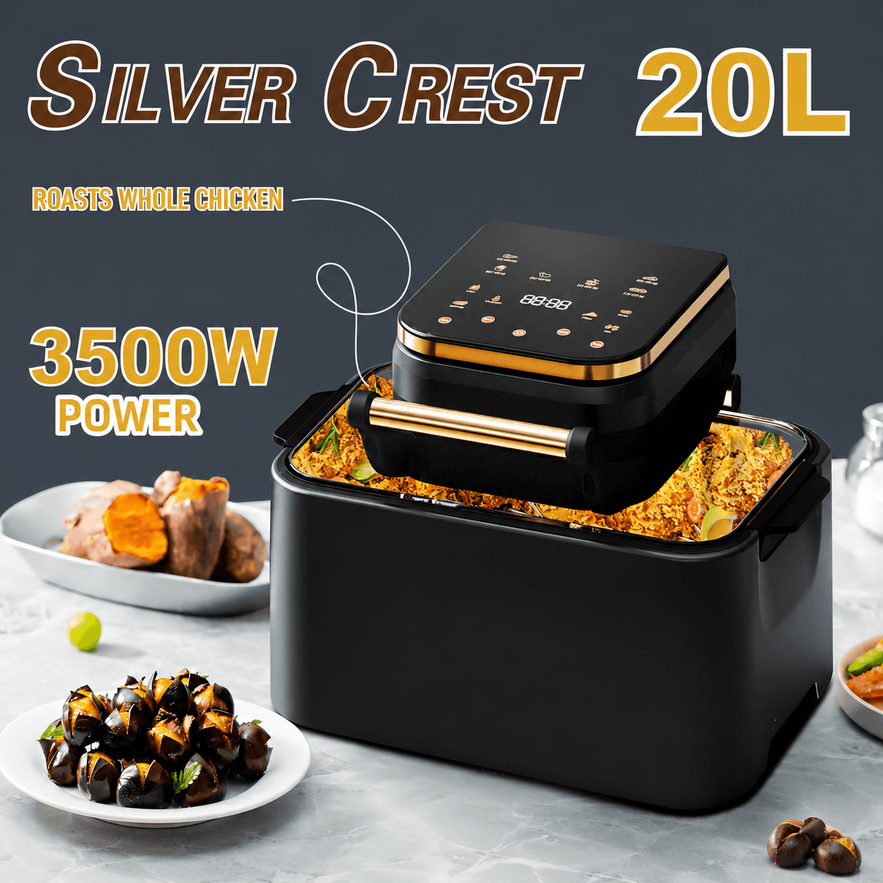 سرخ کن بدون روغن سیلور کرست 20 لیتری مدل 3500 وات | Silver Crest 20