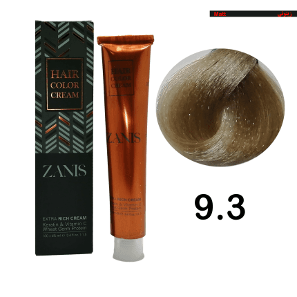 رنگ مو زانیس (ZANIS) سری زیتونی کد 9.3 بلوند زیتونی خیلی روشن