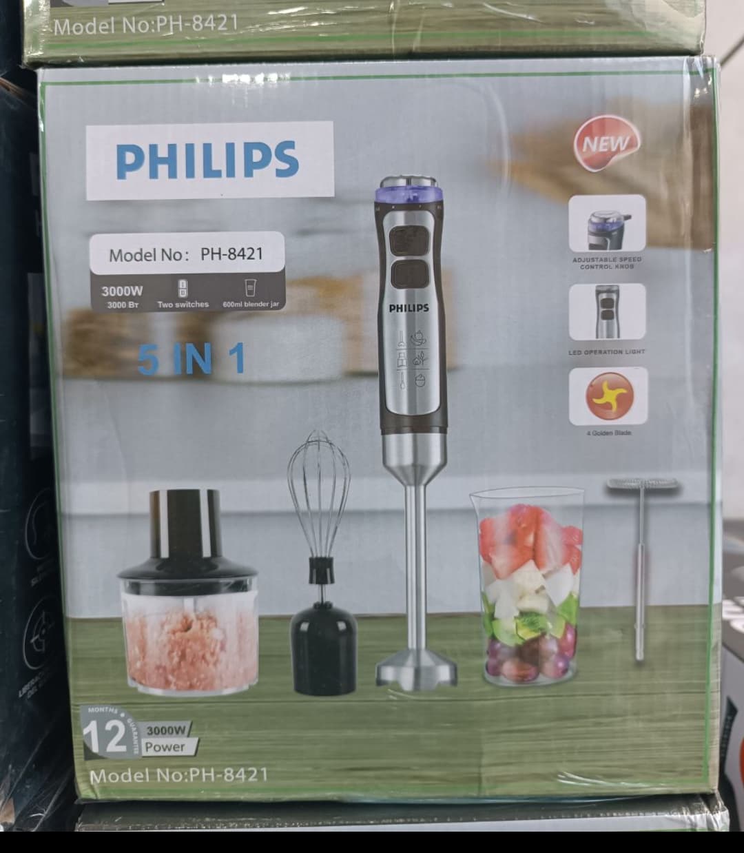 گوشتکوب برقی 5 کاره فیلیپس مدل PH-8421 با موتور 3000 وات – چندکاره حرفهای آشپزخانه — تصویر ۳