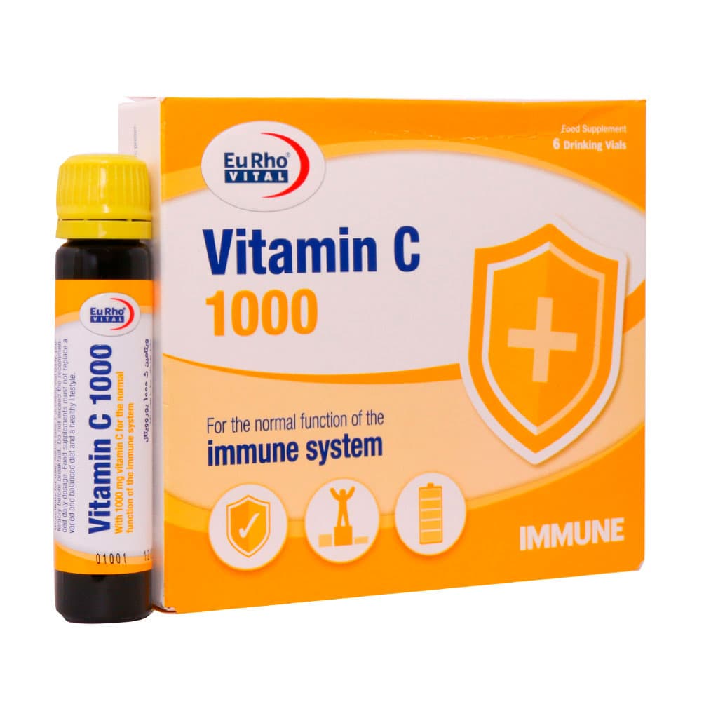 ویال خوراکی ویتامین C 1000 میلی گرم یوروویتال (6 عدد)