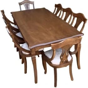 نهارخوری ۸نفره مدل گیتاری چوب توسکا