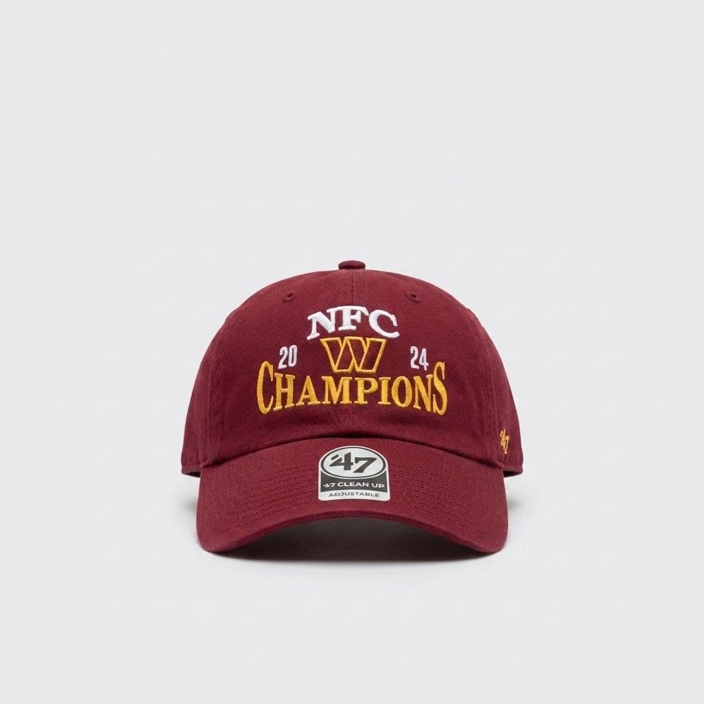 کلاه کپ زرشکی Washington Commanders NFC Champions 2024 مدل 47 Clean Up