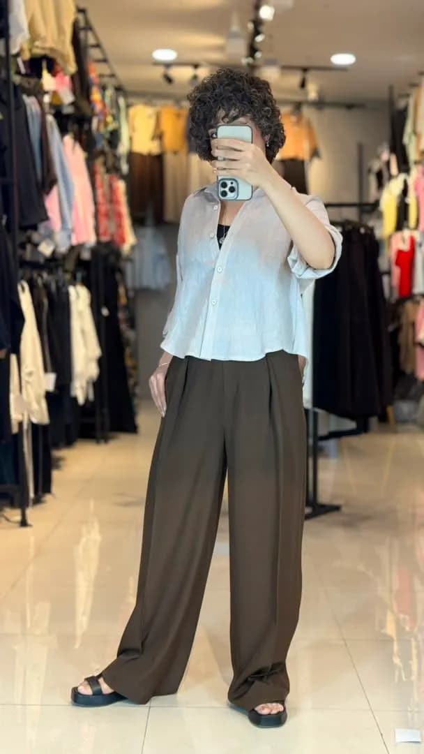 شومیز زنانه شیشه ای سبک قد 55