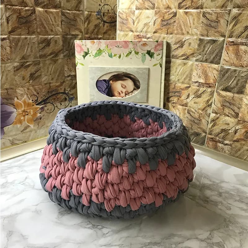 سبد تریکو بافی دایره ای مدل بارانی — تصویر ۲
