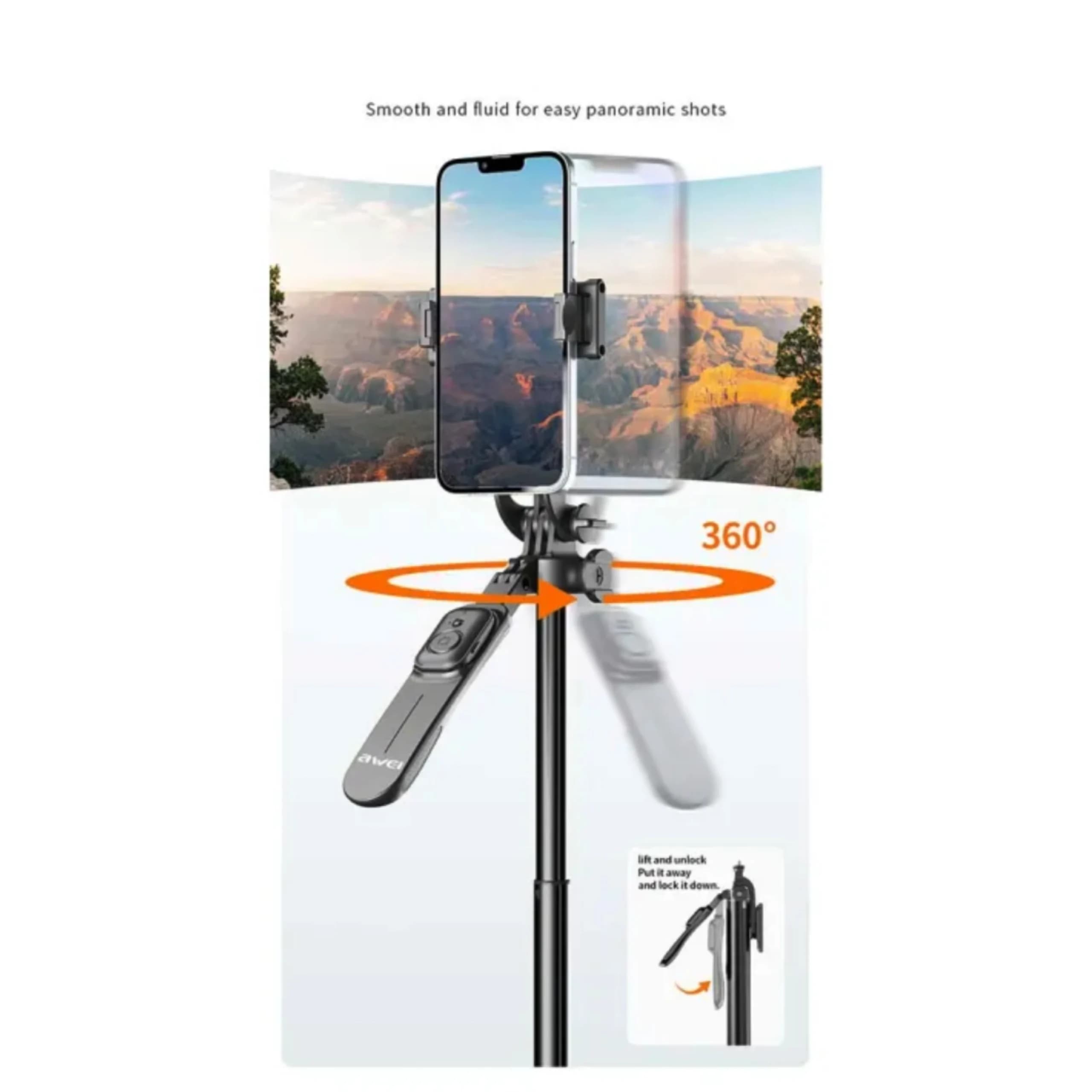 مونوپاد و سه پایه عکاسی awei x55 — تصویر ۴