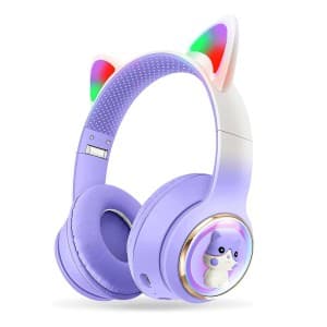 هدفون بی سیم بچگانه طرح گربه مدل AKZ60 — تصویر ۶