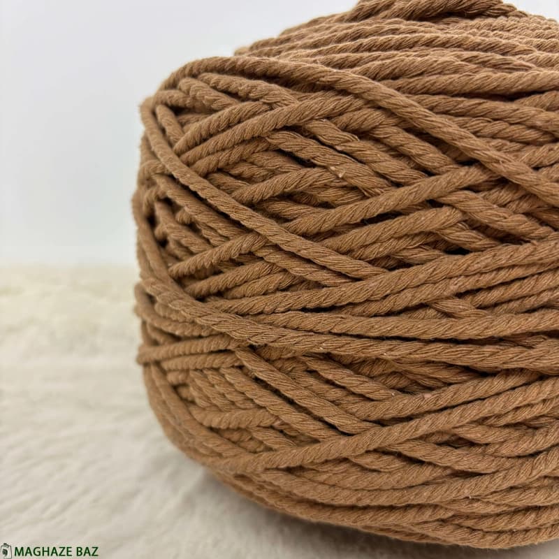 نخ مکرومه بافی رنگ شتری 250 گرمی — تصویر ۲