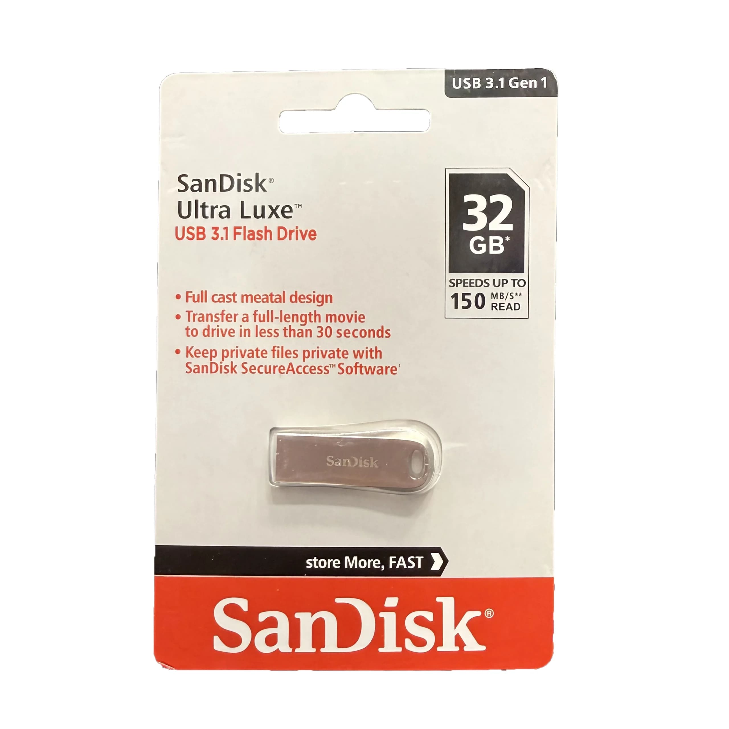 فلش مموری 32 گیگ سن دیسک SanDisk Ultra Luxe USB 3.1 Gen 1 — تصویر ۳
