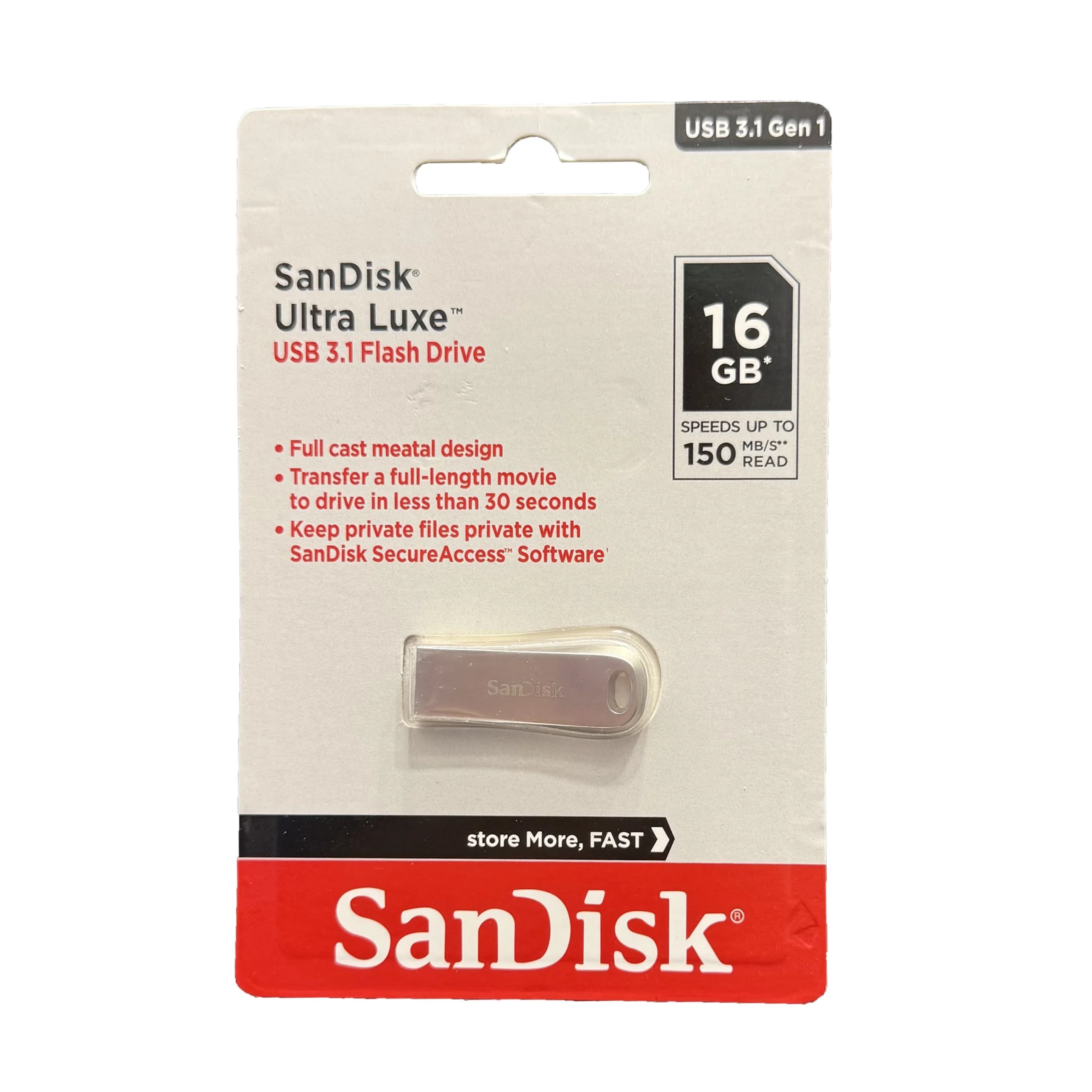 فلش مموری 16 گیگ سن دیسک SanDisk Ultra Luxe USB 3.1 Gen 1 — تصویر ۳
