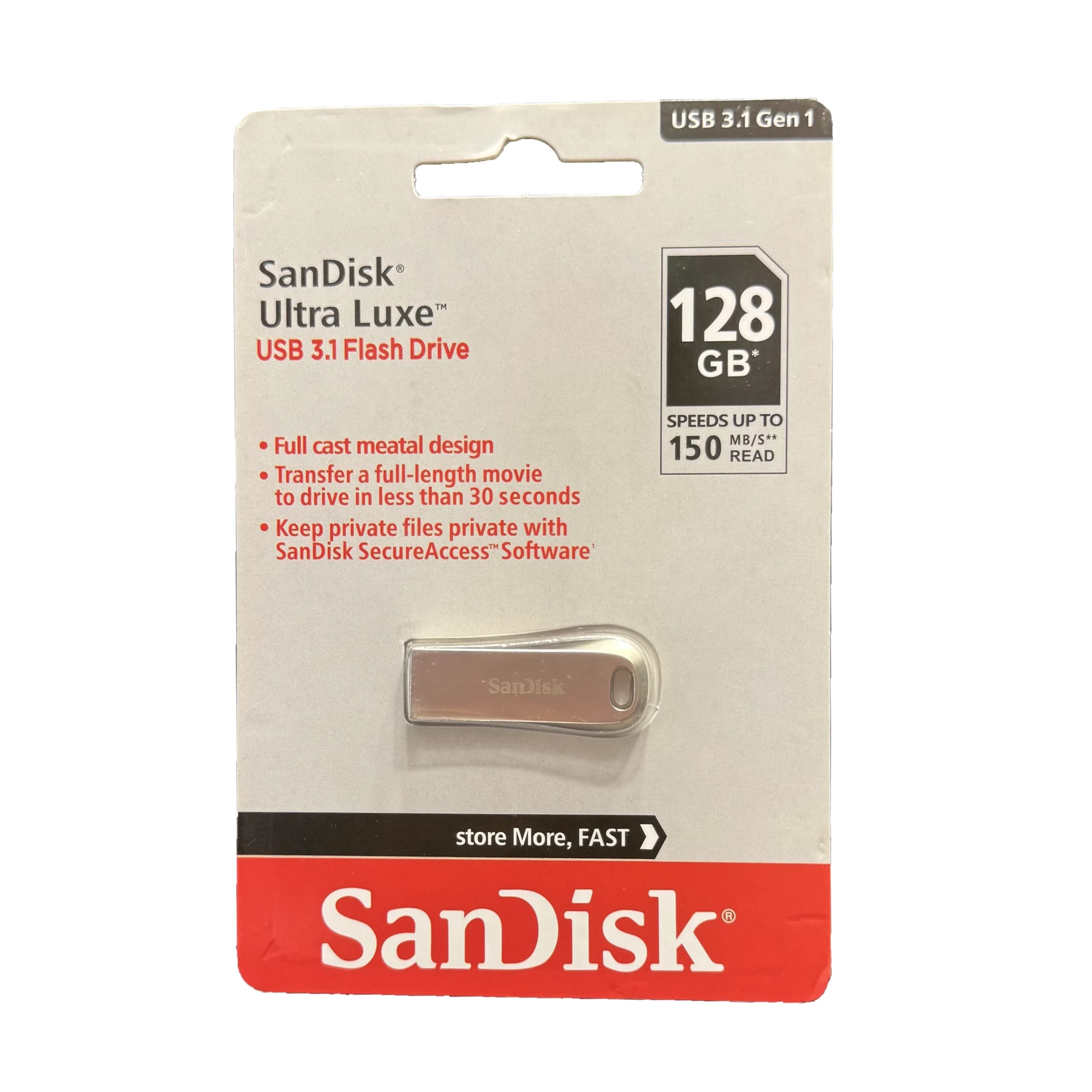 فلش مموری 128 گیگ سن دیسک SanDisk Ultra Luxe USB 3.1 Gen 1 — تصویر ۳