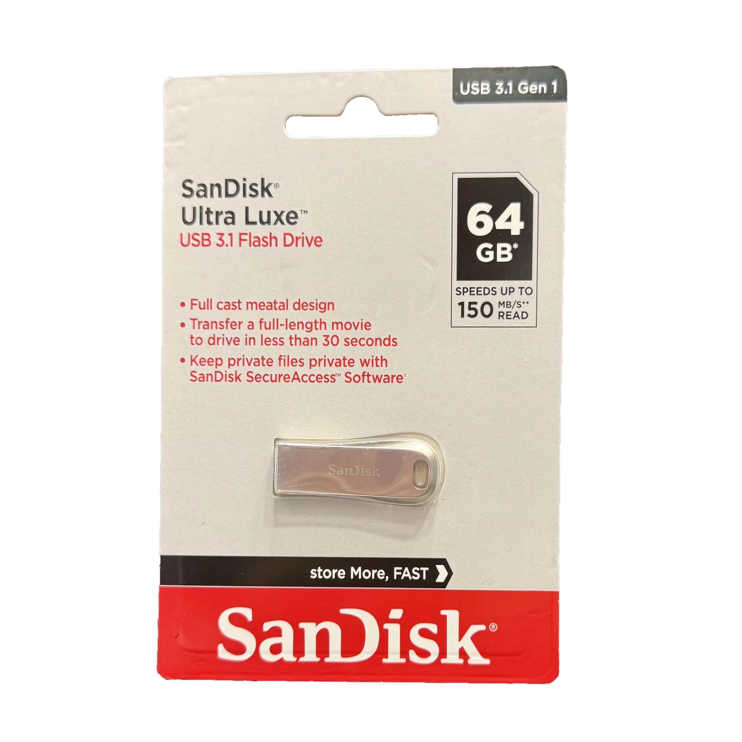 فلش مموری 64 گیگ سن دیسک SanDisk Ultra Luxe USB 3.1 Gen 1 — تصویر ۳