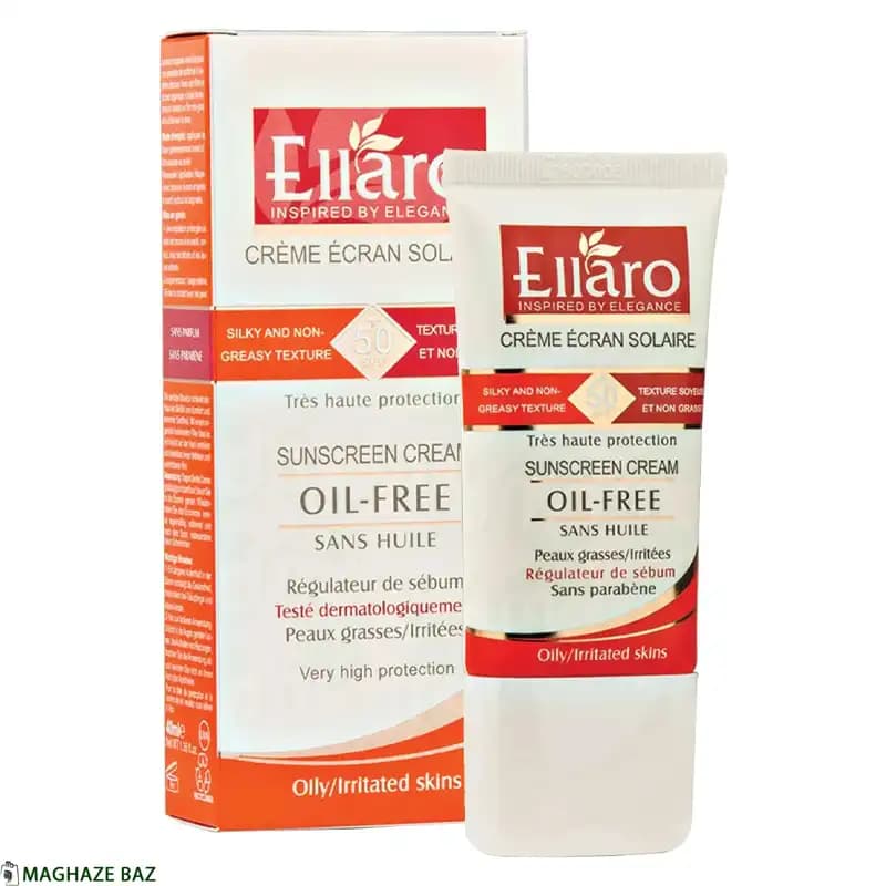 کرم ضد آفتاب فاقد چربی الارو (Ellaro) مدل Haute Protection با SPF50 مناسب پوست چرب بی رنگ حجم 40 میلی‌‌لیتر — تصویر ۳