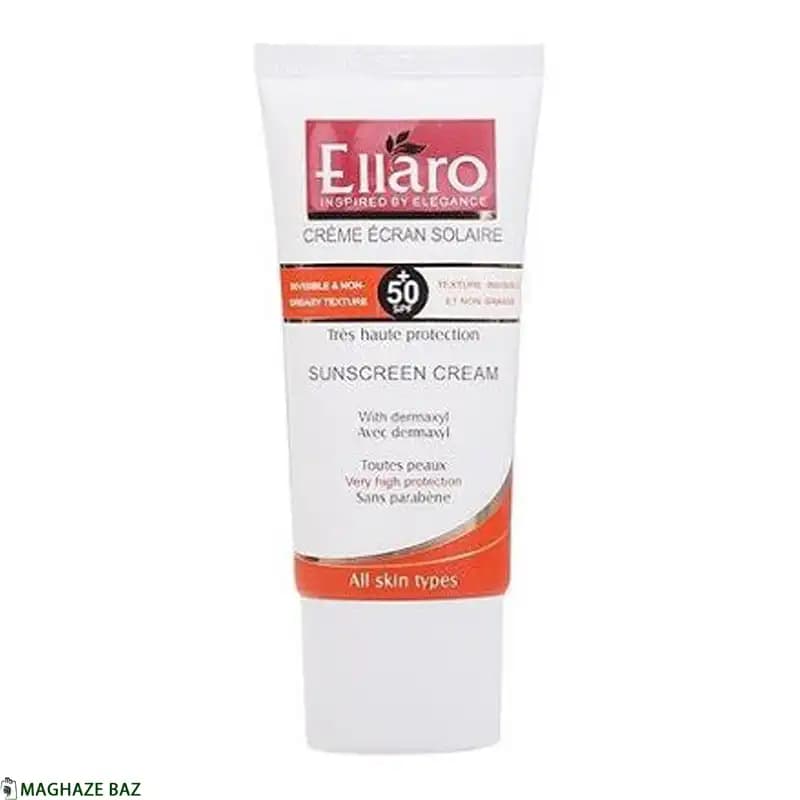 کرم ضد آفتاب الارو (Ellaro) با Spf 50 بی رنگ مناسب انواع پوست