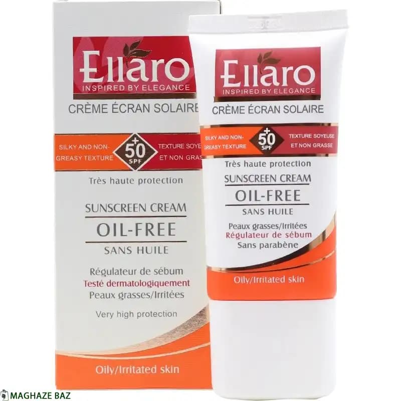 کرم ضد آفتاب الارو (Ellaro) با Spf 50 بی رنگ مناسب انواع پوست — تصویر ۲