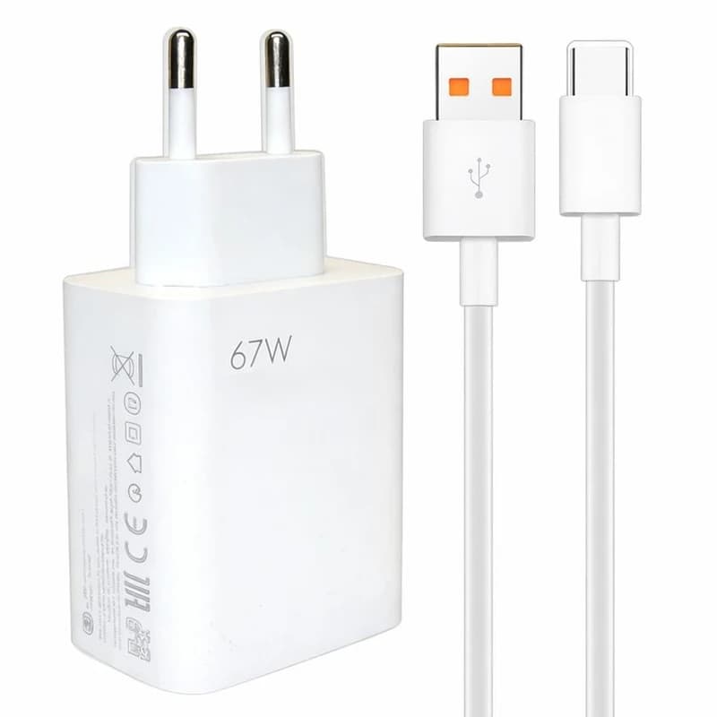 شارژر دیواری ۶۷ وات برند شیائومی به همراه کابل USB-C