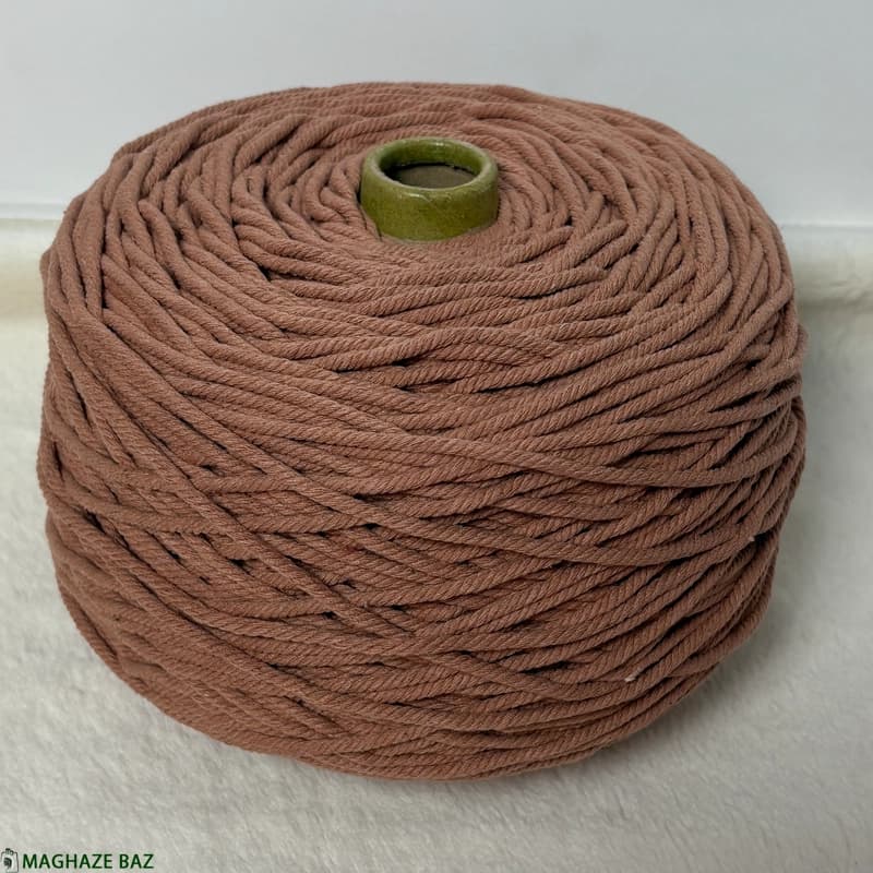 نخ مکرومه بافی رنگ خاک رس 250 گرمی — تصویر ۳