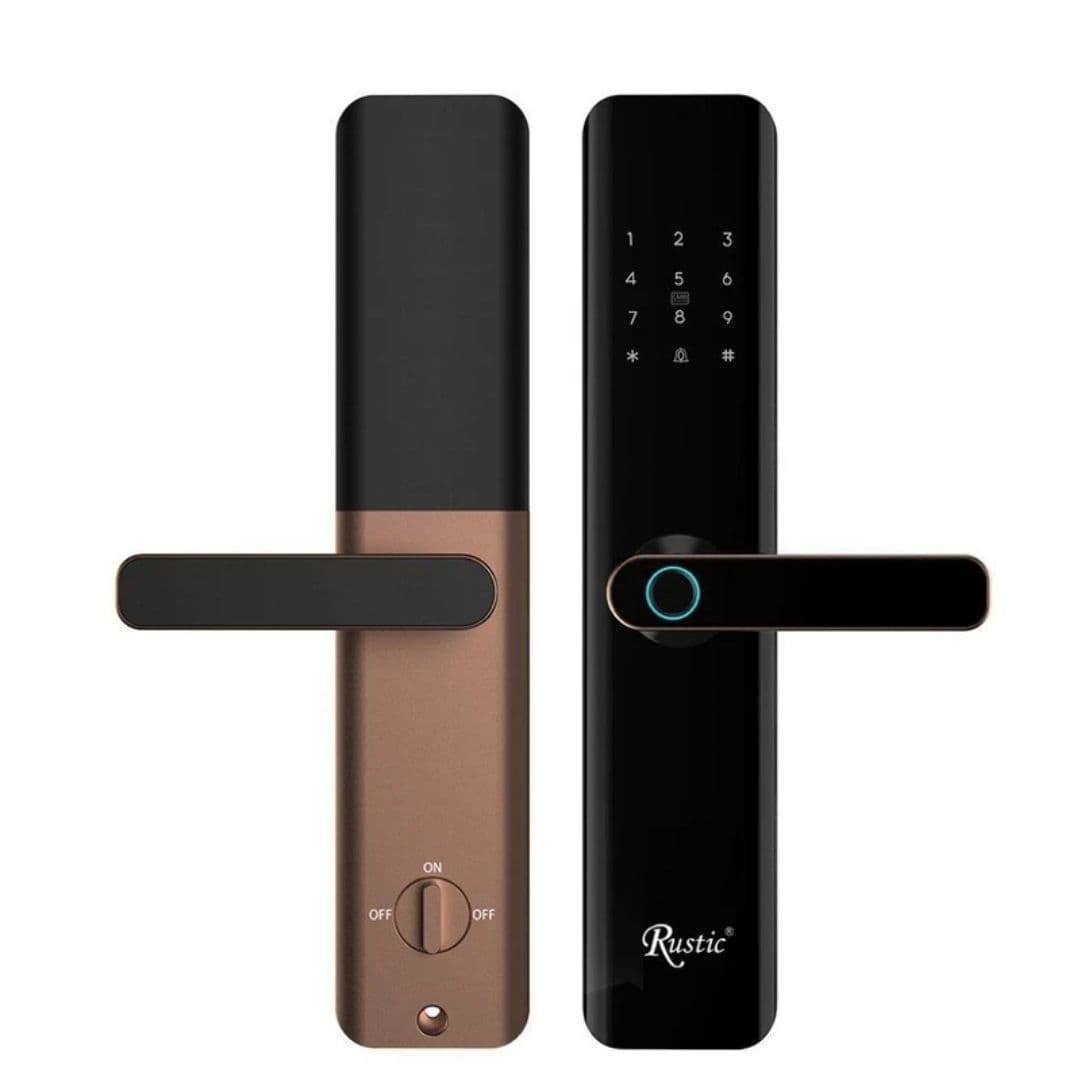 دستگیره هوشمند و دیجیتال در RUSTIC، اثر انگشت کارت رمز وصل به اپلیکیشن ۳ سال ضمانت کد ۹۰۸۰